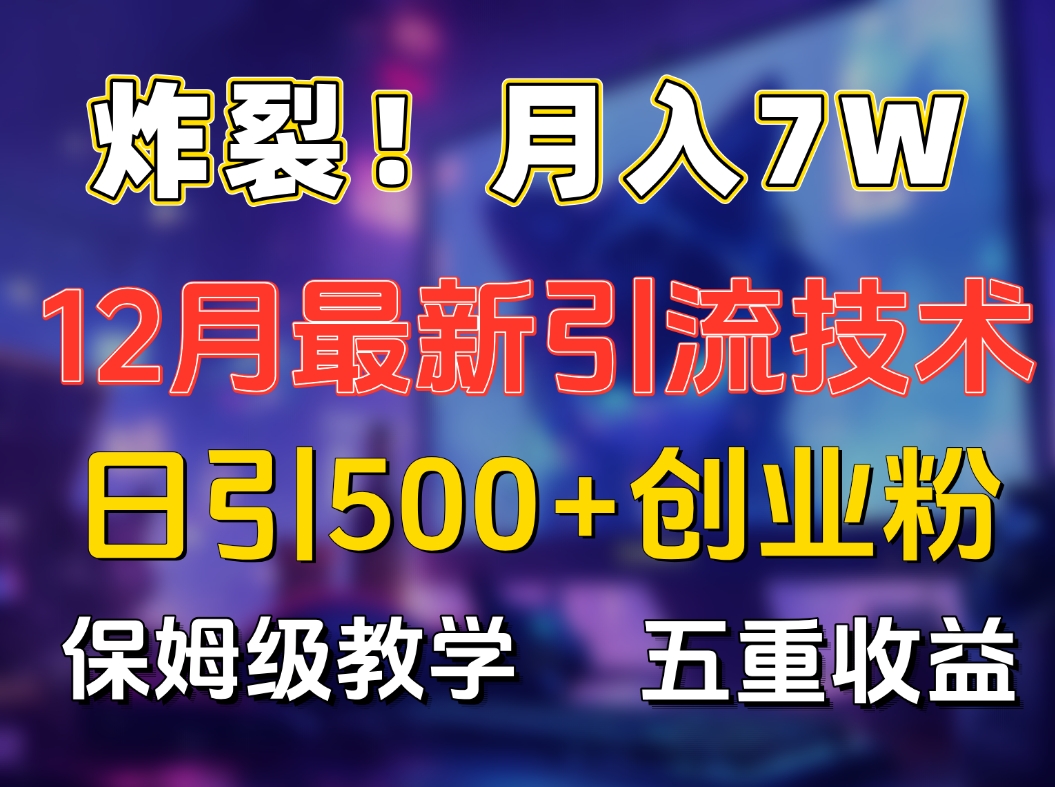 炸裂!月入7W+揭秘12月最新日引流500+精准创业粉,多重收益保姆级教学-翌晨科技网