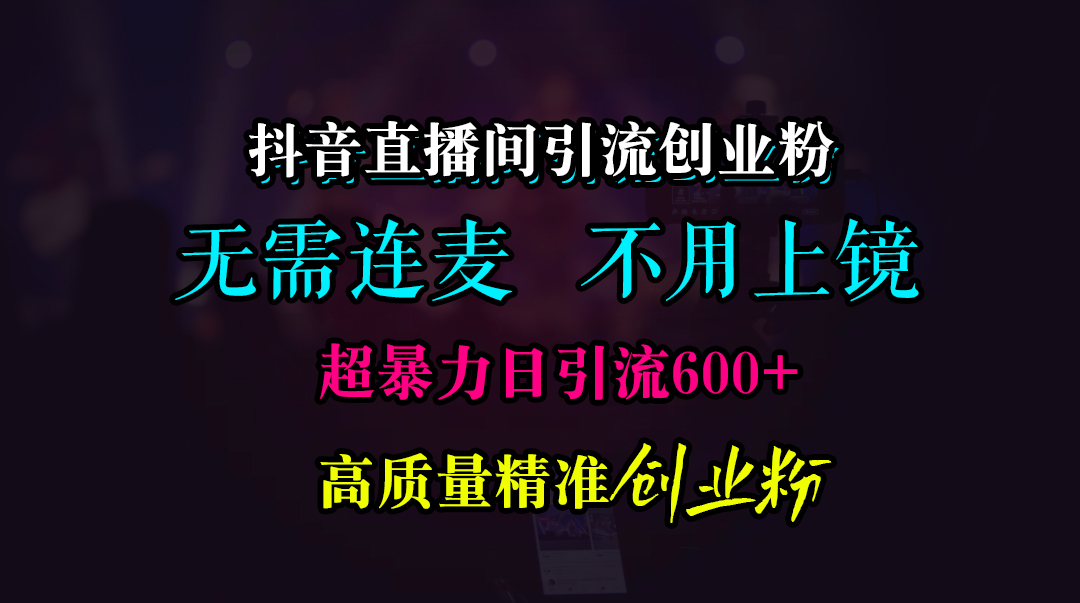 抖音直播间引流创业粉，无需连麦、无需上镜，超暴力日引流600+高质量精准创业粉-翌晨科技网