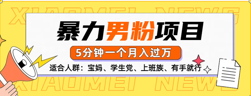 男粉项目,5分钟一个,无脑月入五位数-翌晨科技网