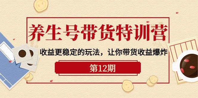 养生号带货特训营【12期】收益更稳定的玩法,让你带货收益爆炸-9节直播课-翌晨科技网