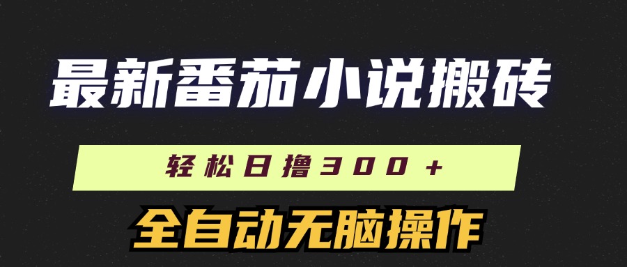 最新番茄小说搬砖，日撸300＋！全自动操作，可矩阵放大！-翌晨科技网