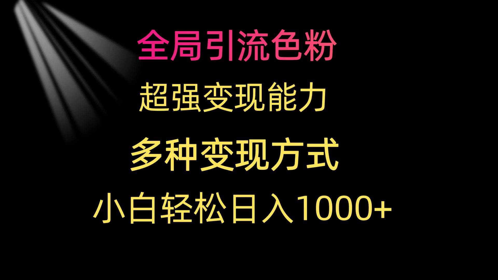 全局引流色粉 超强变现能力 多种变现方式 小白轻松日入1000+-翌晨科技网