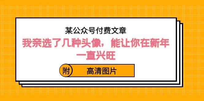 某公众号付费文章：我亲选了几种头像，能让你在新年一直兴旺（附高清图片）-翌晨科技网
