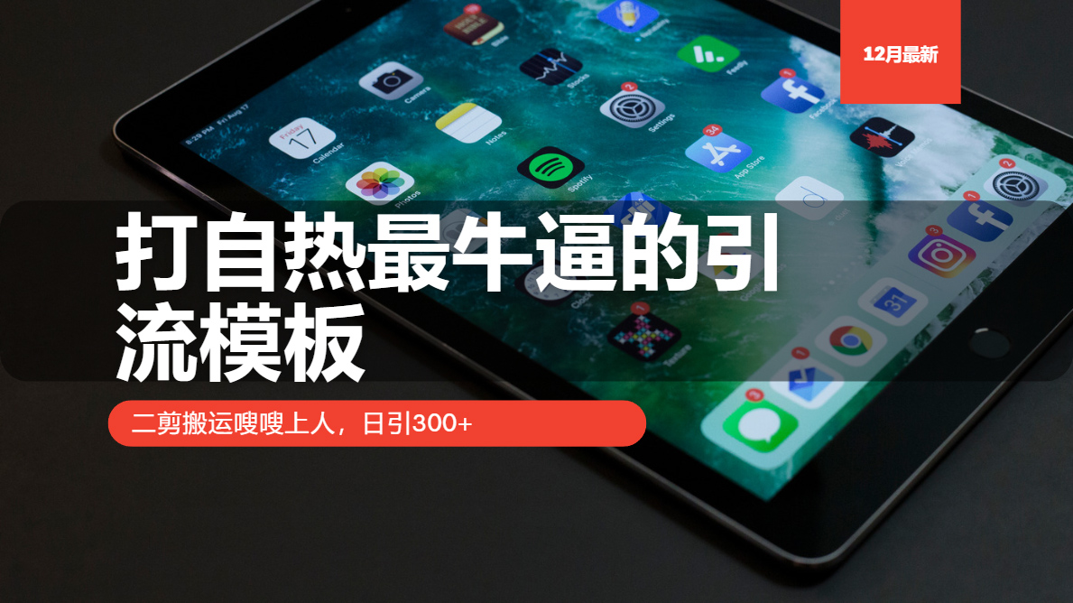 打自热最牛逼的引流模板，日引300+，二剪搬运嗖嗖上人-翌晨科技网