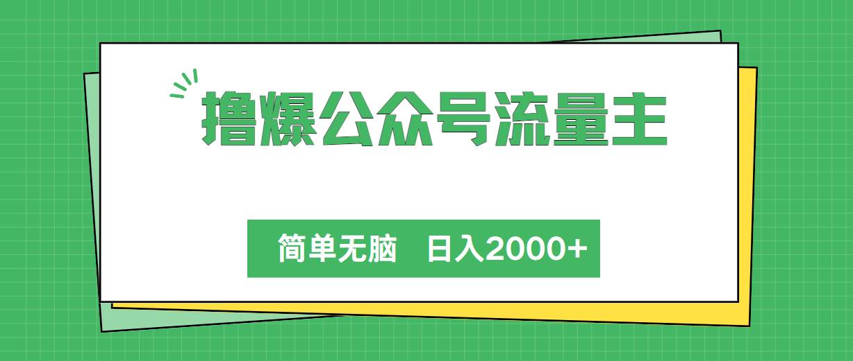 撸爆公众号流量主，简单无脑，单日变现2000+-翌晨科技网