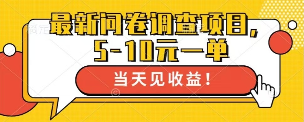 最新问卷调查项目，共12个平台，单日零撸100＋-翌晨科技网