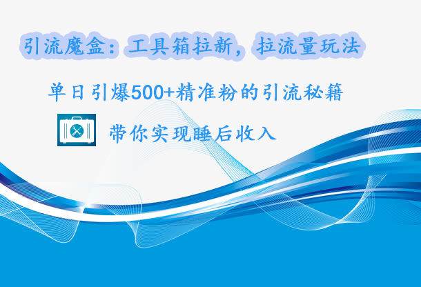 引流魔盒：工具箱拉新，拉流量玩法，单日引爆500+精准粉的引流秘籍，带你实现睡后收入-翌晨科技网