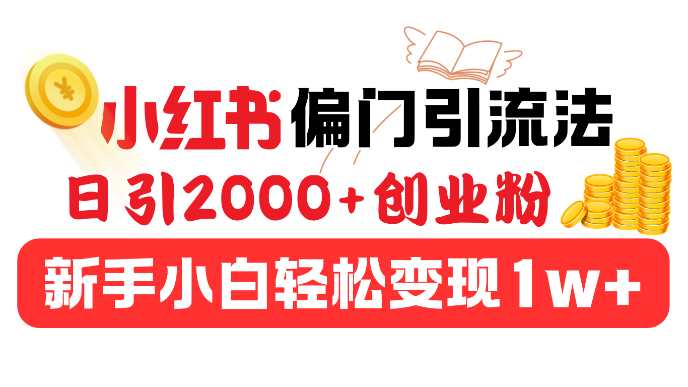 小红书偏门引流法，日引2000+创业粉，新手小白轻松变现1w+-翌晨科技网