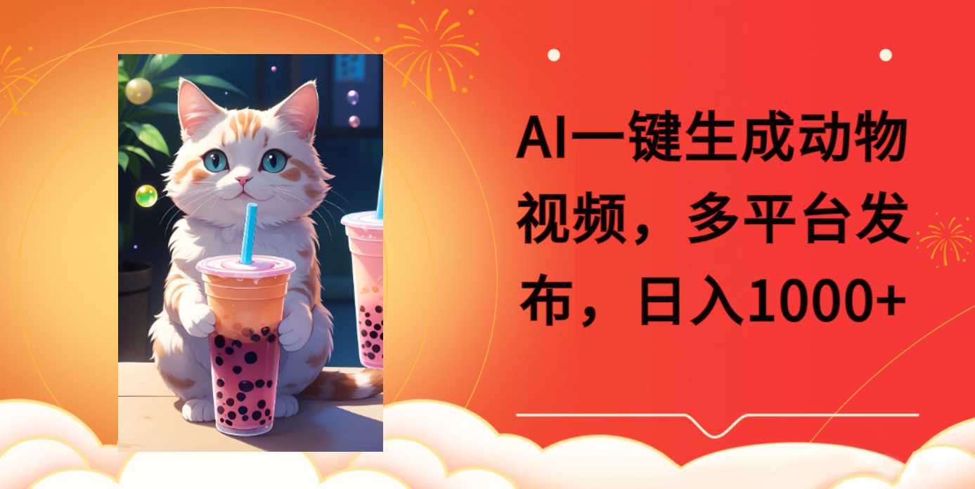 AI一键生成动物搞笑视频，多平台发布，轻松破千万播放，日入2000+-翌晨科技网
