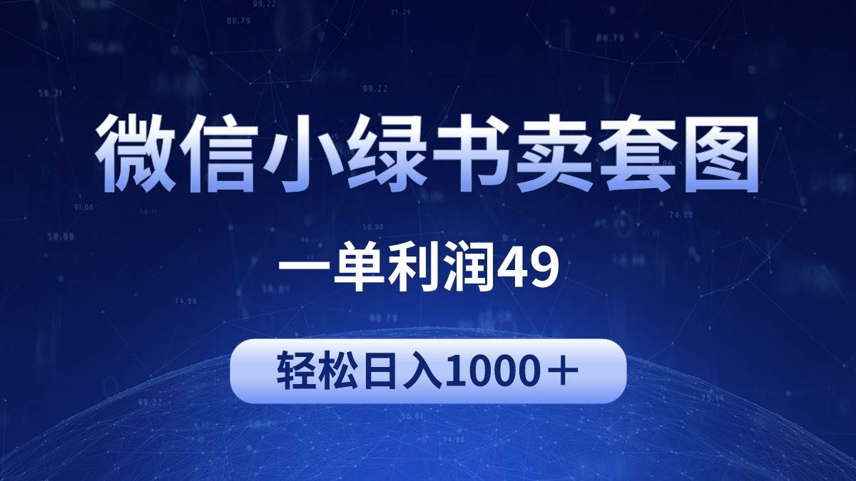 冷门微信小绿书卖美女套图,一单利润49,轻松日入1000+-翌晨科技网