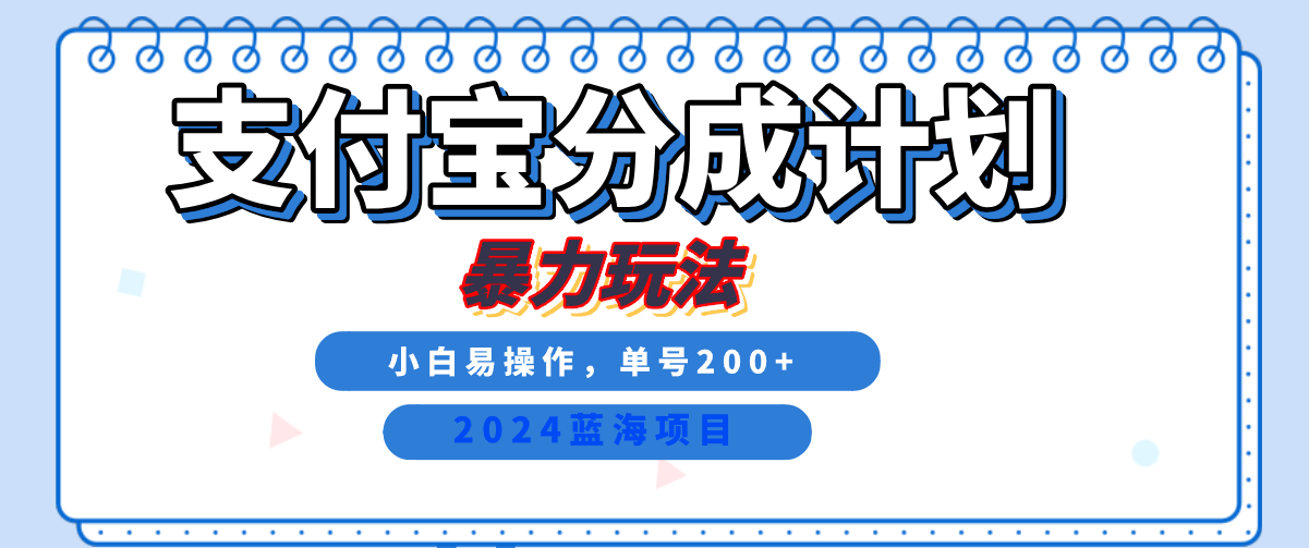 2024最新冷门项目,支付宝视频分成计划,直接粗暴搬运,日入2000+,有手就行!-翌晨科技网