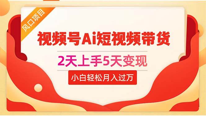 2天上手5天变现视频号Ai短视频带货0粉丝0基础小白轻松月入过万-翌晨科技网