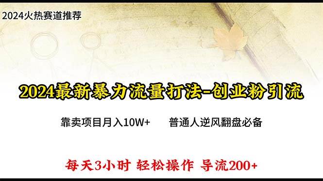 2024年最新暴力流量打法，每日导入300+，靠卖项目月入10W+-翌晨科技网