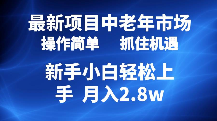 2024最新项目,中老年市场,起号简单,7条作品涨粉4000+,单月变现2.8w-翌晨科技网