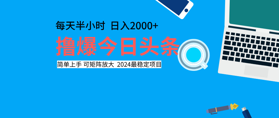 撸爆今日头条，每天半小时，简单上手，日入2000+-翌晨科技网
