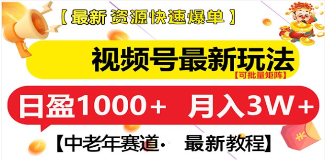 视频号独家玩法,老年养生赛道,无脑搬运爆款视频,日入1000+-翌晨科技网