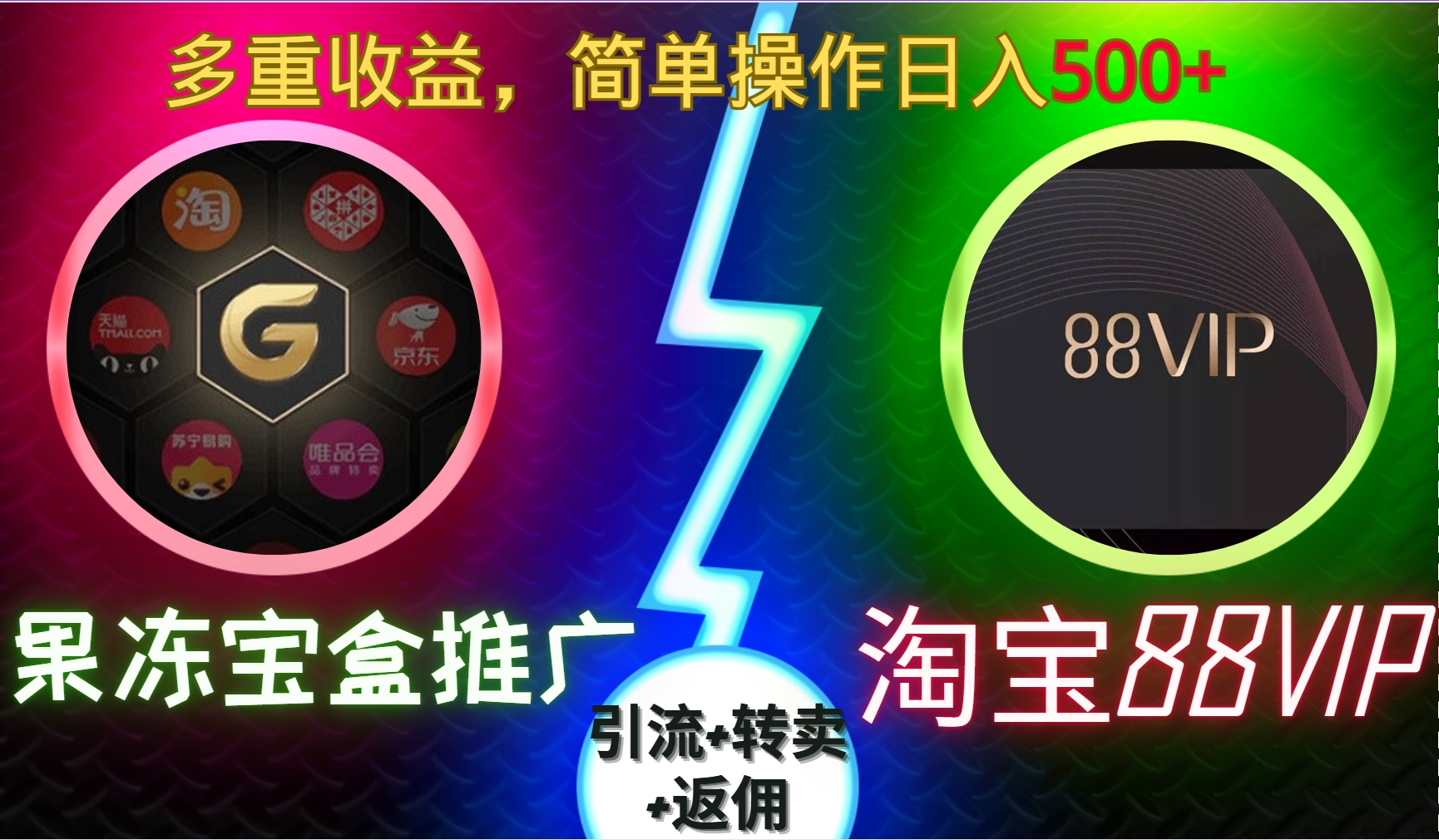 果冻宝盒推广88VIP，引流+转卖+返佣，多重收益，简单操作日入500+-翌晨科技网