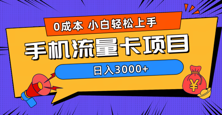 0成本,手机流量卡项目,日入3000+-翌晨科技网