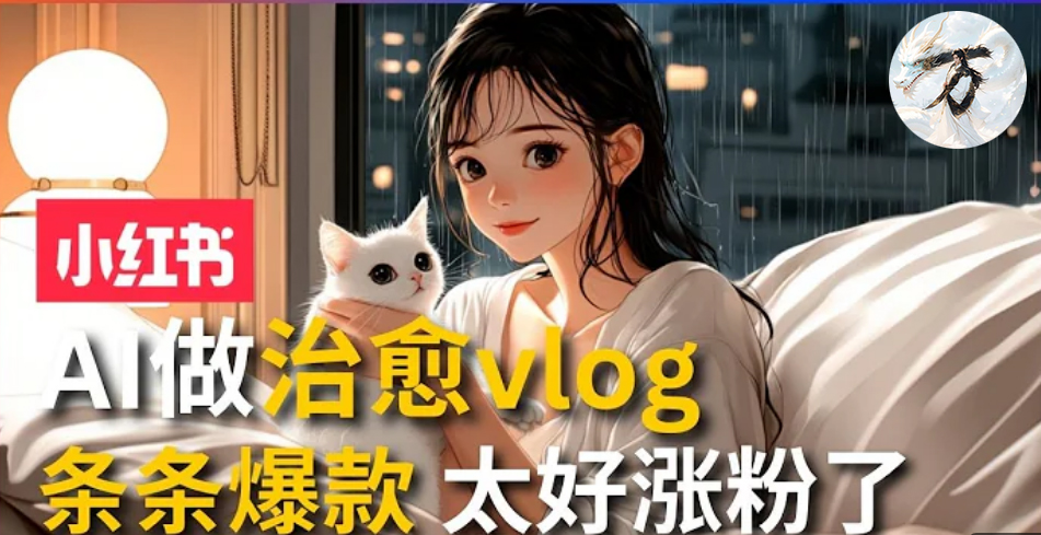 AI治愈系vlog动画视频，小红书7天 涨粉破千，商单报价1500+，0成本制作，日入2000+，有手就会 -翌晨科技网