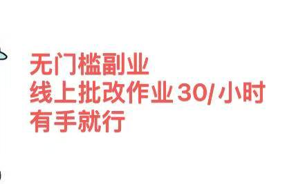 无门槛副业，线上批改作业30/小时  有手就行-翌晨科技网