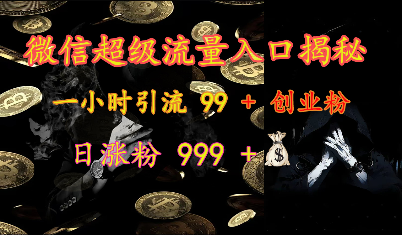 微信超级流量入口揭秘:一小时引流 99 + 创业粉,日涨粉 999 +【揭秘】-翌晨科技网