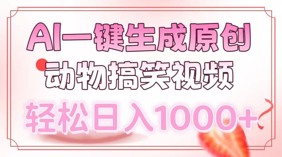 AI一键生成原创动物搞笑视频，轻松日入1000+-翌晨科技网
