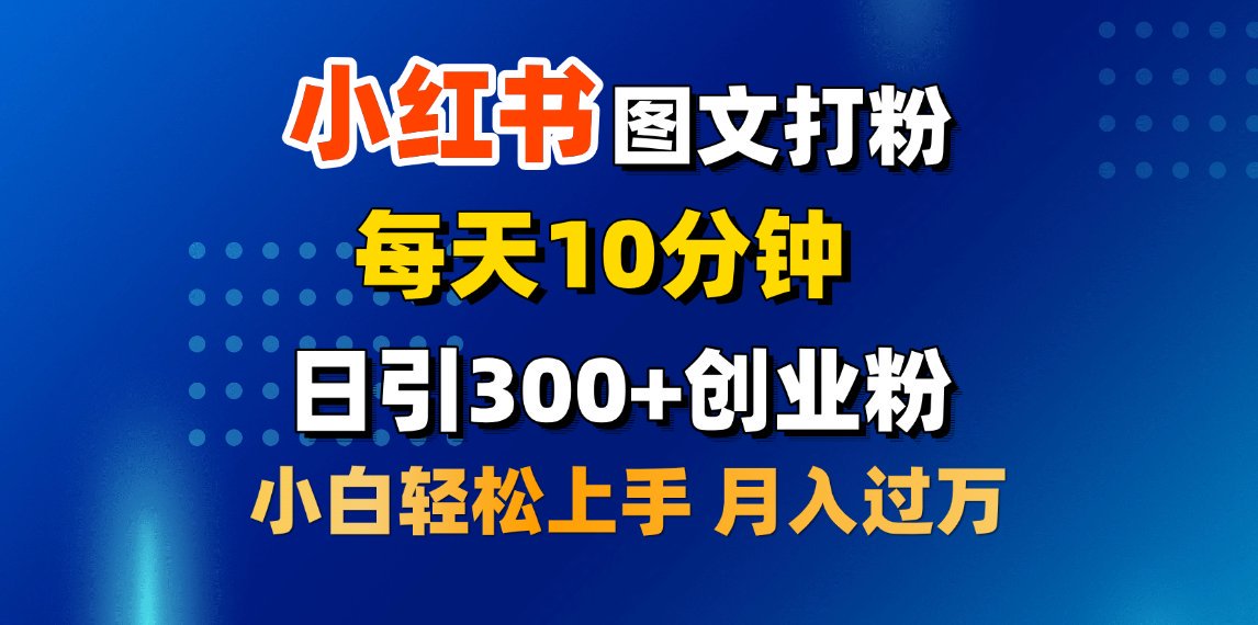 2月小红书图文打粉,每天10分钟,日引300+创业粉,小白轻松月入过万-翌晨科技网