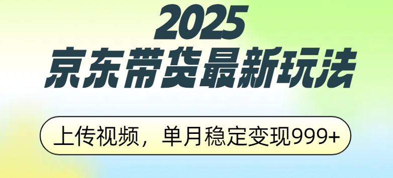 2025京东带货最新玩法,上传视频,单月稳定变现999+-翌晨科技网