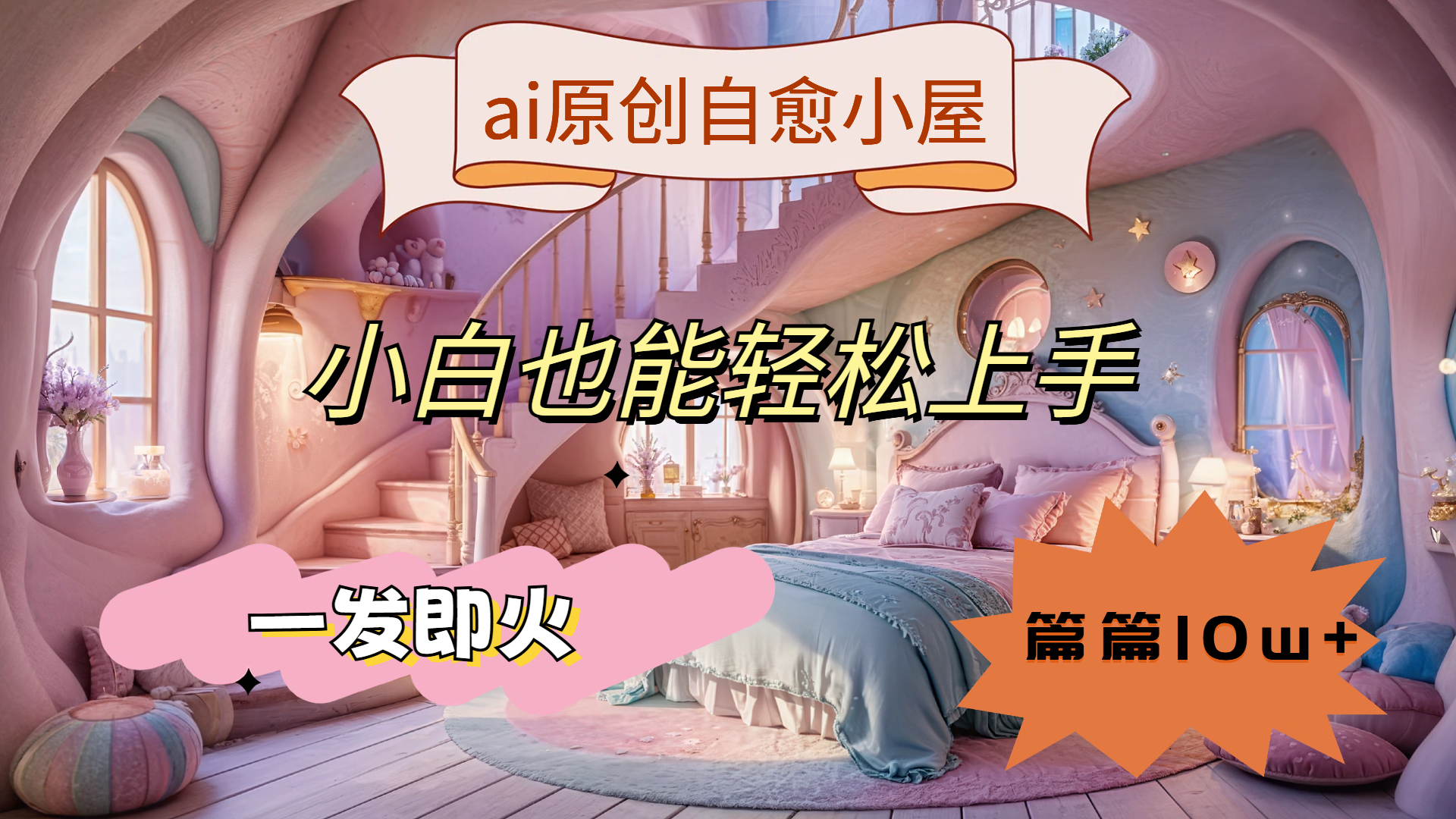 ai原创治愈小屋，小白也能轻松上手，一发即火，篇篇10w+-翌晨科技网