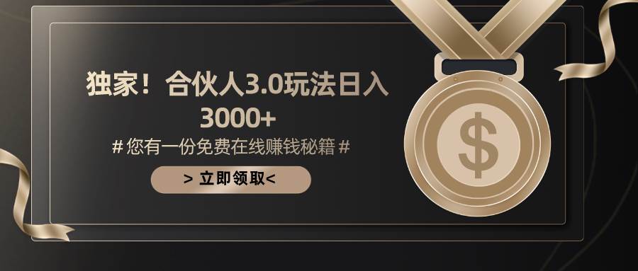 游戏合伙人3.0,日入3000+,无限扩大的蓝海项目-翌晨科技网