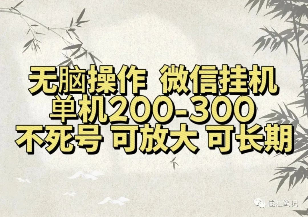 无脑操作微信视频号挂机单机200-300一天，不死号，可放大，工作室实测-翌晨科技网