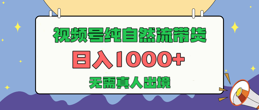 视频号纯自然流带货，日入1000+，无需真人出境，新手小白也可操作-翌晨科技网