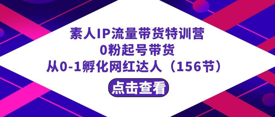 繁星·计划素人IP流量带货特训营：0粉起号带货 从0-1孵化网红达人（156节）-翌晨科技网