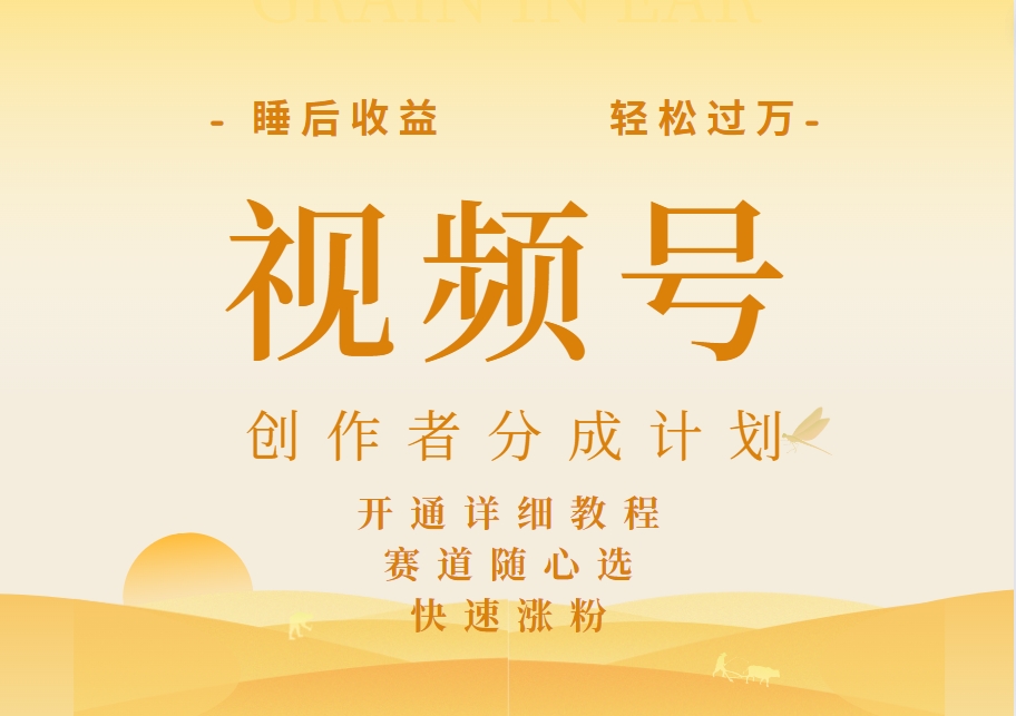 详解视频号创作者分成计划,暴力起号,可同步多平台,实现睡后收入2W+,看懂即可操作!-翌晨科技网