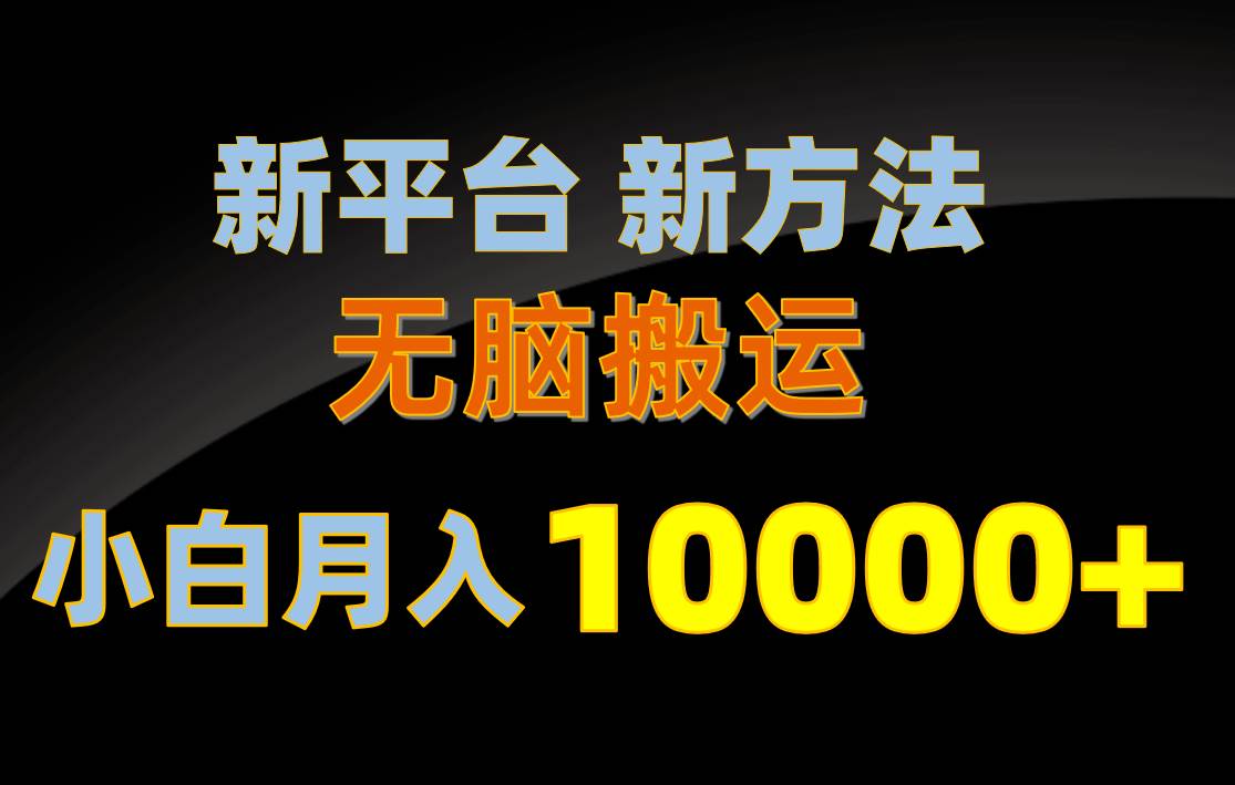 新平台新方法,无脑搬运,月赚10000+,小白轻松上手不动脑-翌晨科技网
