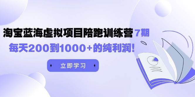 黄岛主《淘宝蓝海虚拟项目陪跑训练营7期》每天200到1000+的纯利润-翌晨科技网