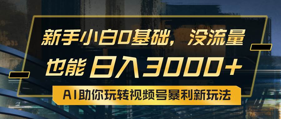 小白0基础，没流量也能日入3000+：AI助你玩转视频号暴利新玩法-翌晨科技网