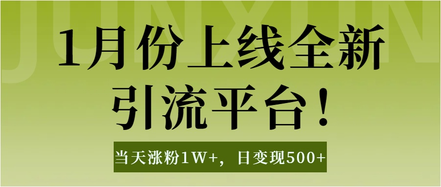 1月上线全新引流平台，当天涨粉1W+，日变现500+工具无脑涨粉，解放双手操作简单-翌晨科技网