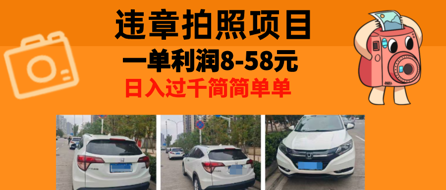 最强副业违章拍照，一单利润8-58元，全国大小城市都可做-翌晨科技网