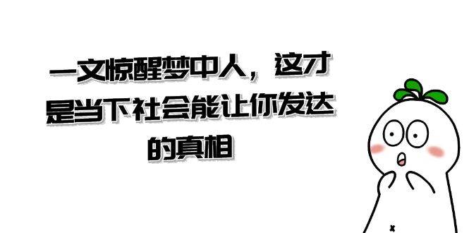 某公众号付费文章《一文 惊醒梦中人，这才是当下社会能让你发达的真相》-翌晨科技网