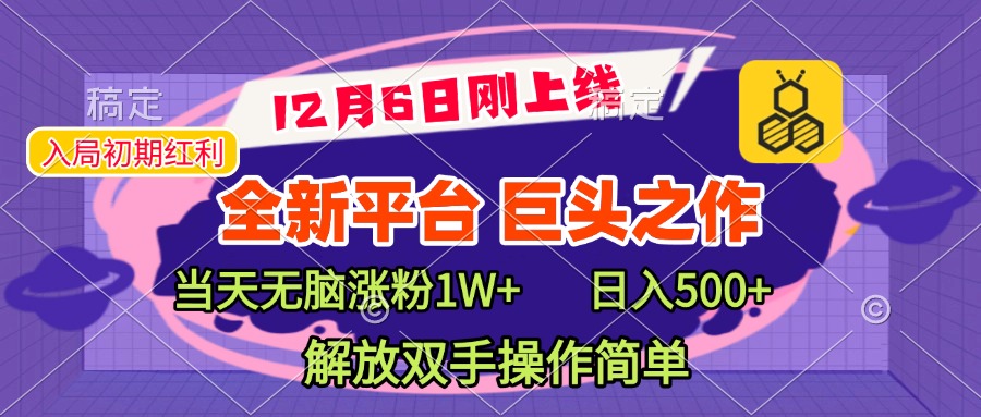 全新引流平台，巨头之作，当天无脑涨粉1W+，日入现500+，解放双手操作简单-翌晨科技网