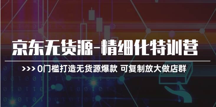 京东无货源-精细化特训营，0门槛打造无货源爆款 可复制放大做店群-翌晨科技网