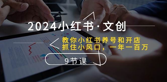 2024小红书·文创：教你小红书养号和开店、抓住小风口 一年一百万 (9节课)-翌晨科技网