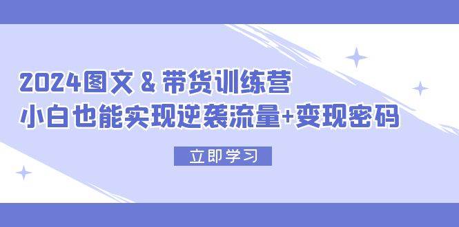 2024 图文+带货训练营，小白也能实现逆袭流量+变现密码-翌晨科技网