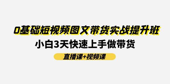 0基础短视频图文带货实战提升班(直播课+视频课)：小白3天快速上手做带货-翌晨科技网