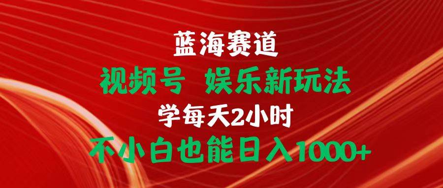 蓝海赛道视频号 娱乐新玩法每天2小时小白也能日入1000+-翌晨科技网