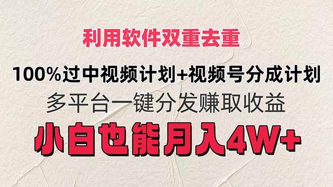 利用软件双重去重,100%过中视频+视频号分成计划小白也可以月入4W+-翌晨科技网
