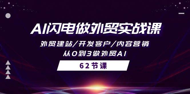 AI闪电做外贸实战课，外贸建站/开发客户/内容营销/从0到3做外贸AI-62节-翌晨科技网
