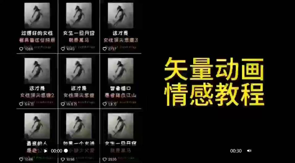 矢量动画情感教程：高点赞涨粉，适合情感、思维、创业教育等赛道-翌晨科技网