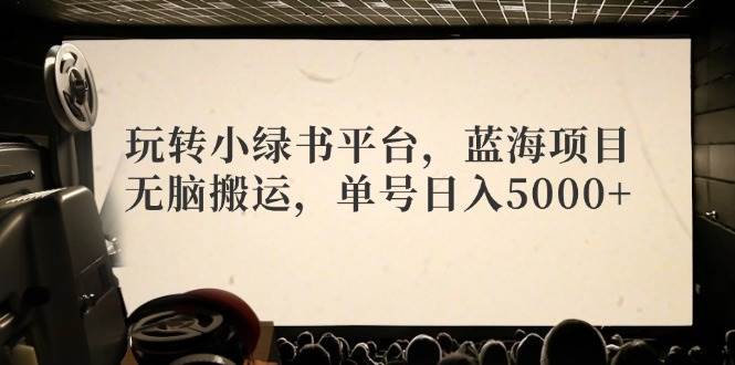 玩转小绿书平台，蓝海项目，无脑搬运，单号日入5000+-翌晨科技网